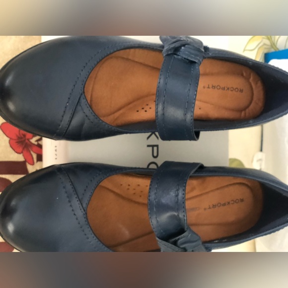 Rockport Shoes - Rockport  Carly Plain MJ in blue Leather womens pumps heels shoes size 7M